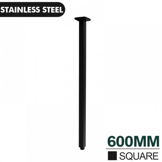 600mm Square Nero Black Ceiling Shower Arm